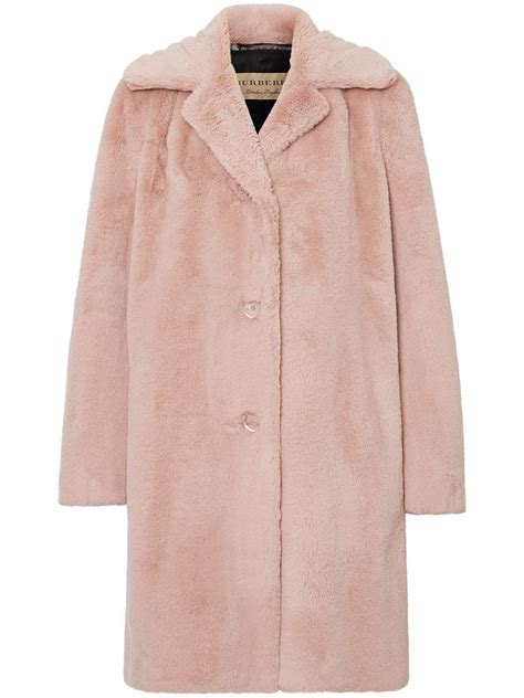 burberry faux fur single breasted jacket|Burberry faux fur camel coat.